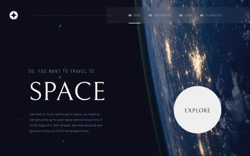 Responsive multi-page space tourism website using React coding ...