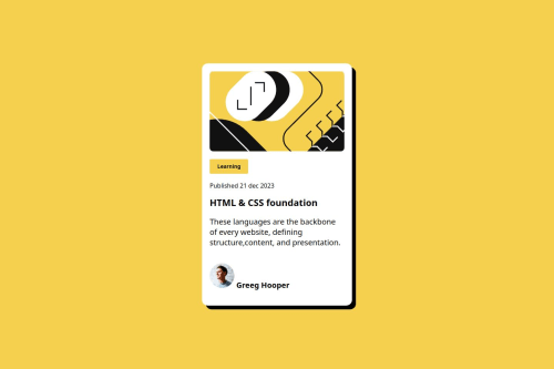 responsive blog card using basic html and css coding challenge solution