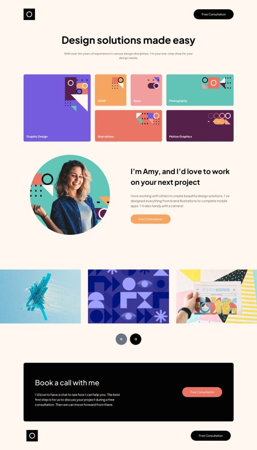 Responsive Single-page design portfolio using Tailwind CSS coding ...
