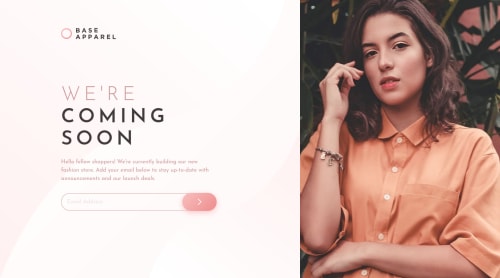 Base apparel coming soon page using flexbox coding challenge solution