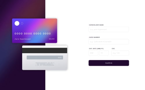 Interactive card details form solution coding challenge solution