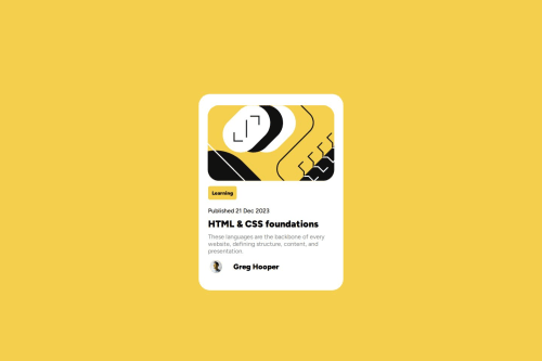 HTML & CSS Card coding challenge solution