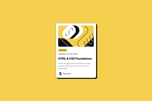 Blog Preview Card using HTML & CSS coding challenge solution