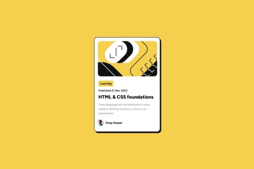 blog-preview-card coding challenge solution