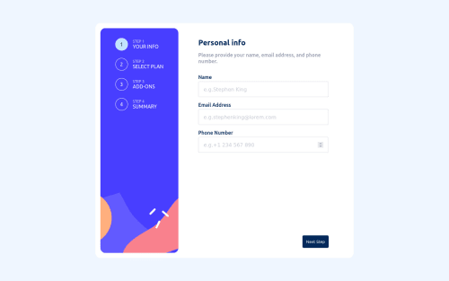 Multi-step form coding challenge solution