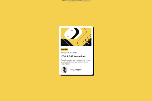 Blog preview card coding challenge solution