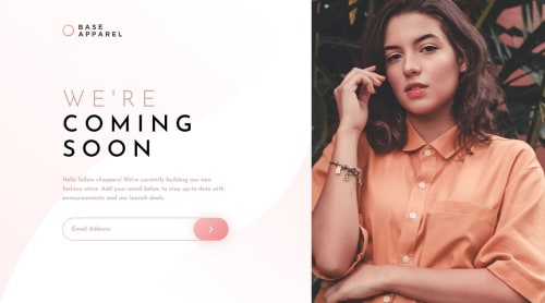Base Apparel coming soon page built with HTML | CSS | REACT - MikDra1 ...