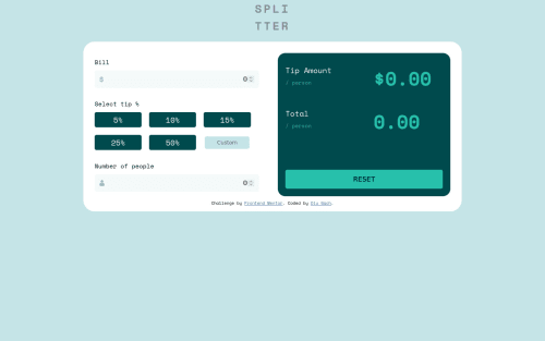 Tip calculator App built with html, css and vanilla Javascript coding ...