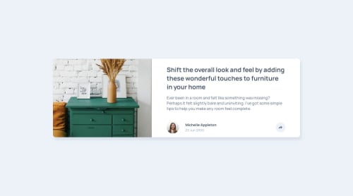 Article preview component Solution using CSS Flexbox & Media Queries ...