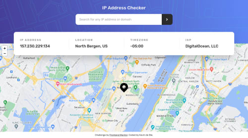 IP Address / domain tracker with Tailwind CSS & IP Geo API coding ...