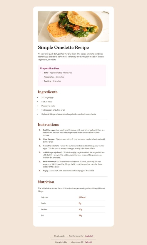 Frontend Mentor | Recipe page using plain HTML & CSS3 coding challenge ...