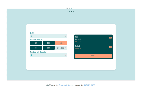 Responsive tip calculator app using CSS flex and JavaScript coding ...