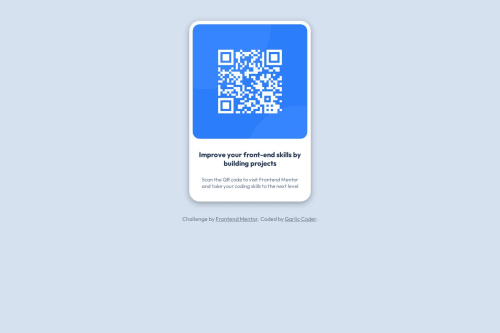 Responsive QR Image with HTML/CSS coding challenge solution