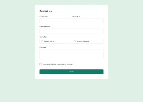 Contact Form using React-Hook-Form and Zod coding challenge solution