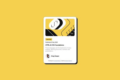 Blog Preview Card with CSS Flexbox coding challenge solution
