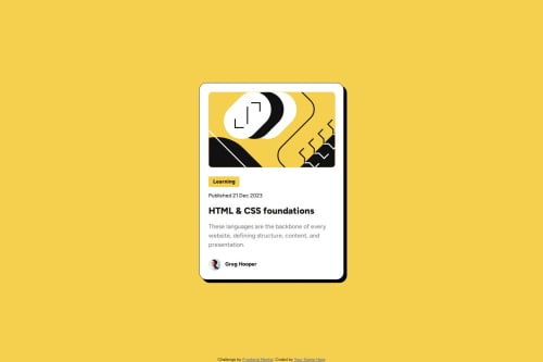 Blog preview card coding challenge solution