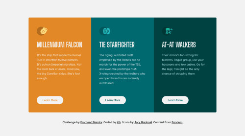 Star Wars CSS Grid Cards coding challenge solution | Frontend Mentor