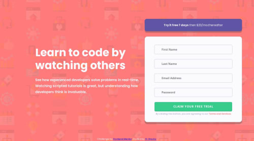 Intro Component with signup form coding challenge solution
