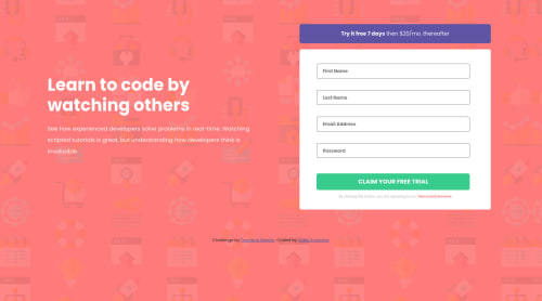 Sign Up Form Validation with HTML, CSS and Javascript coding challenge ...
