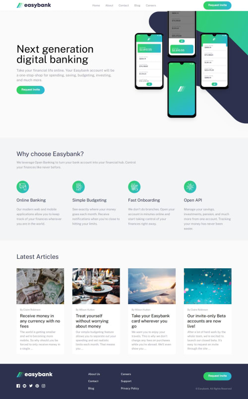 Easybank landing page coding challenge solution
