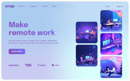 Intro section with dropdown navigation [Redesign] coding challenge solution