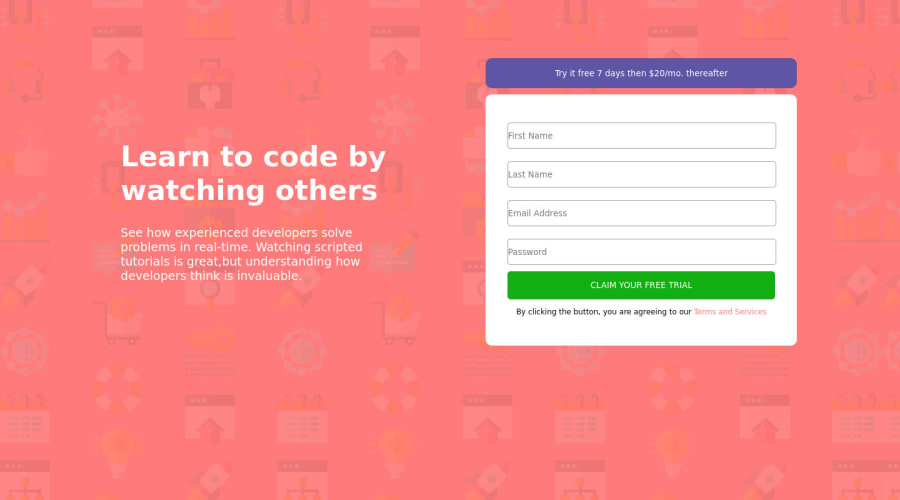 Frontend Mentor | simple form coding challenge solution