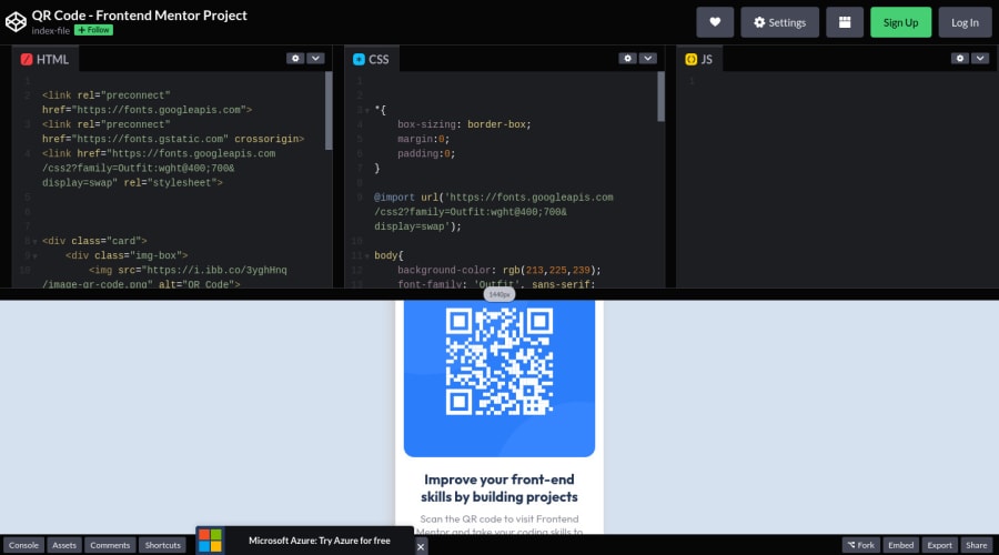 Frontend Mentor | QR Code coding challenge solution