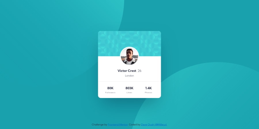 Frontend Mentor Profile Card Component Using CSS Grid Coding Challenge Solution