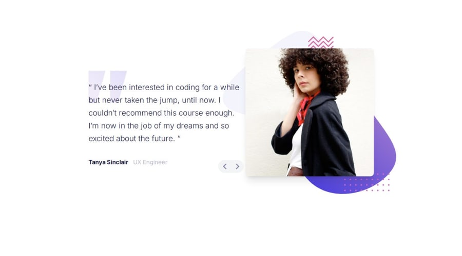 Frontend Mentor Testimonials slider in Next.js with Tailwind CSS