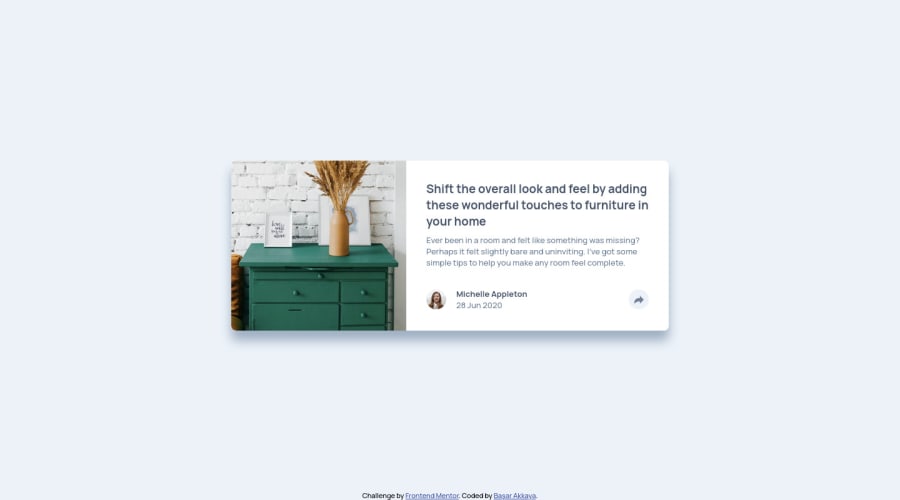 Frontend Mentor | Article preview component with jQuery coding ...