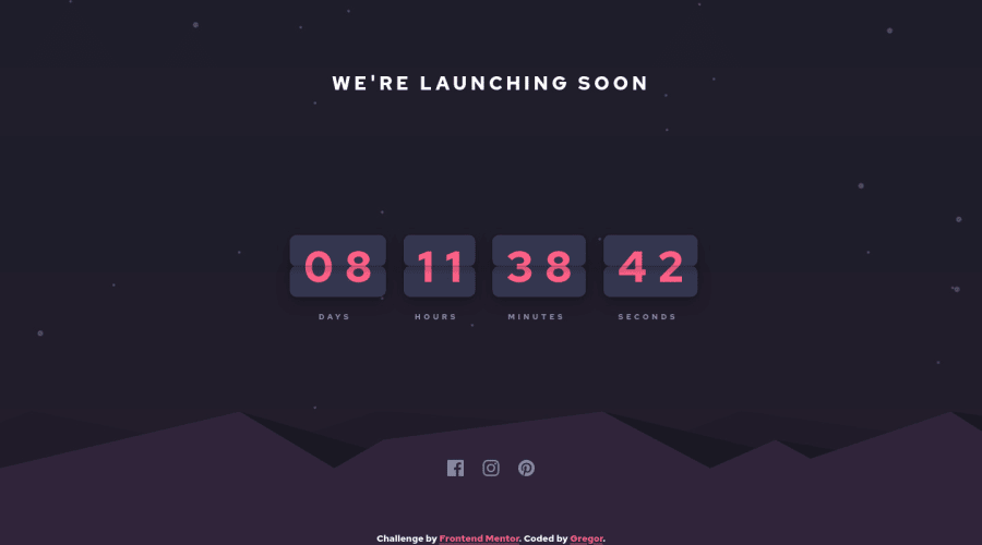 Frontend Mentor | Launch countdown timer coding challenge solution