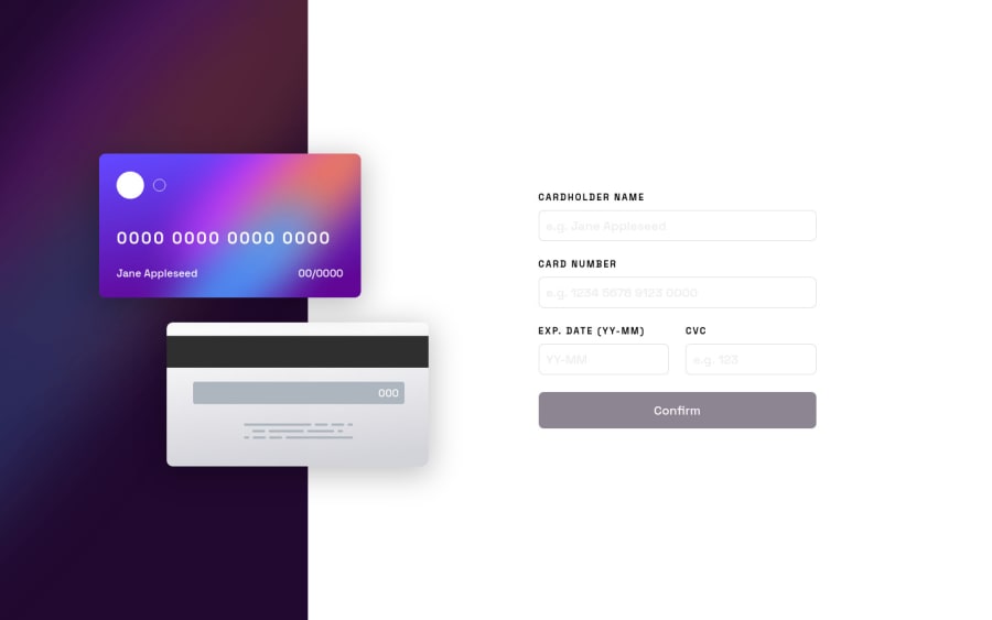 Frontend Mentor | Card Form With ReactJS coding challenge solution