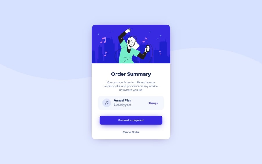 Frontend Mentor | Order Summary Component coding challenge solution
