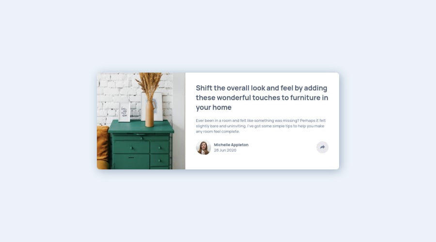 Frontend Mentor | Article preview component using HTML, Sass and ...