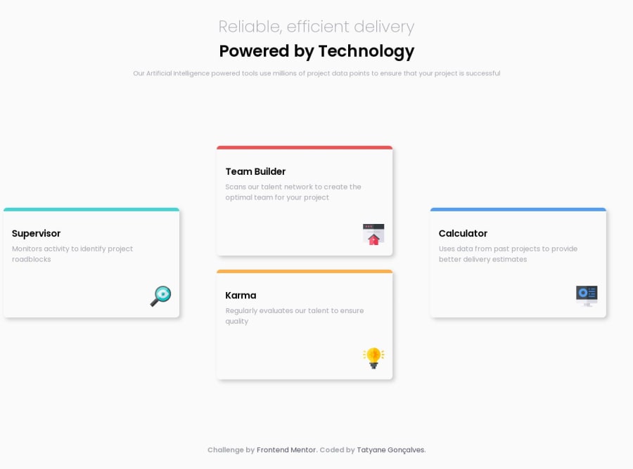 Frontend Mentor | Four card feature section responsive coding challenge ...