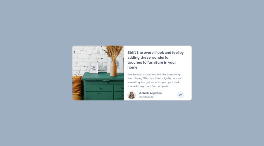 Frontend Mentor | Article Preview Component with CSS Grid and Flexbox ...