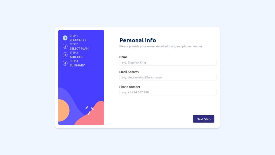 Frontend Mentor | Multi Step Form coding challenge solution