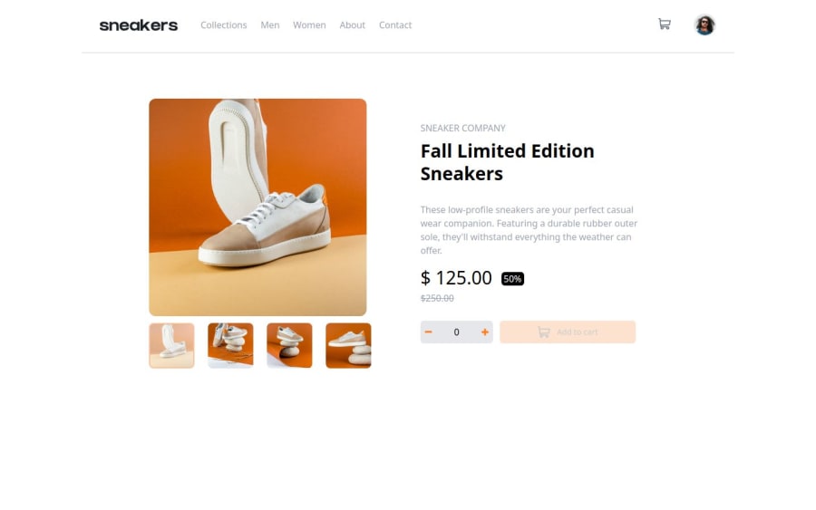 Frontend Mentor | e-commerce product page coding challenge solution