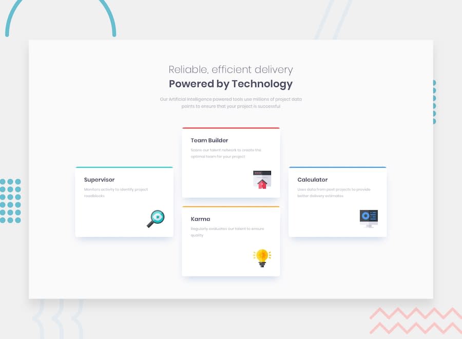 Four card feature section