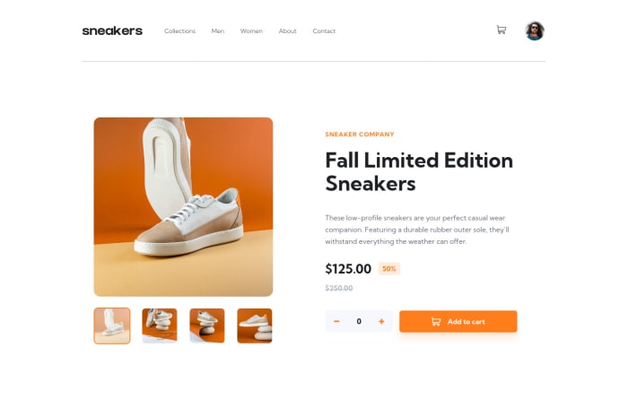 Desktop design screenshot for the E-commerce product page coding challenge