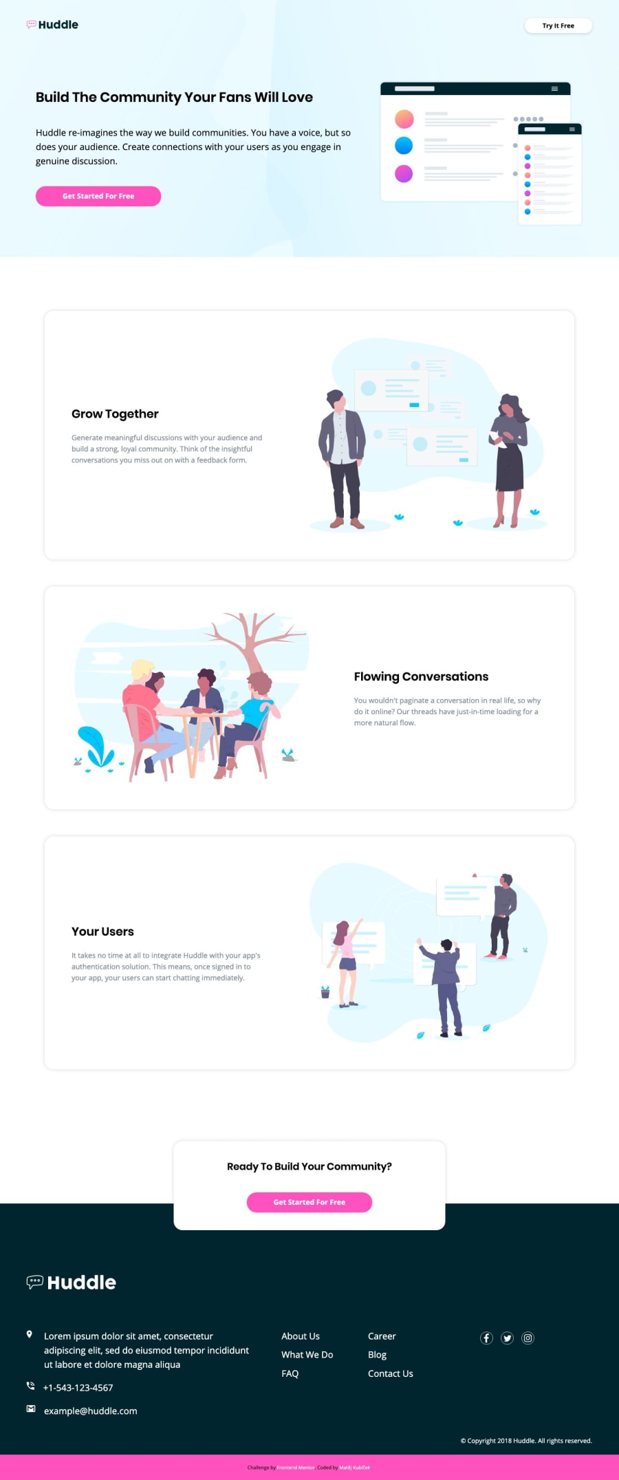 Download Frontend Mentor | Huddle LP - responsive, Flexbox, Sass ...