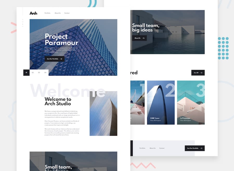 Arch Studio multi-page website