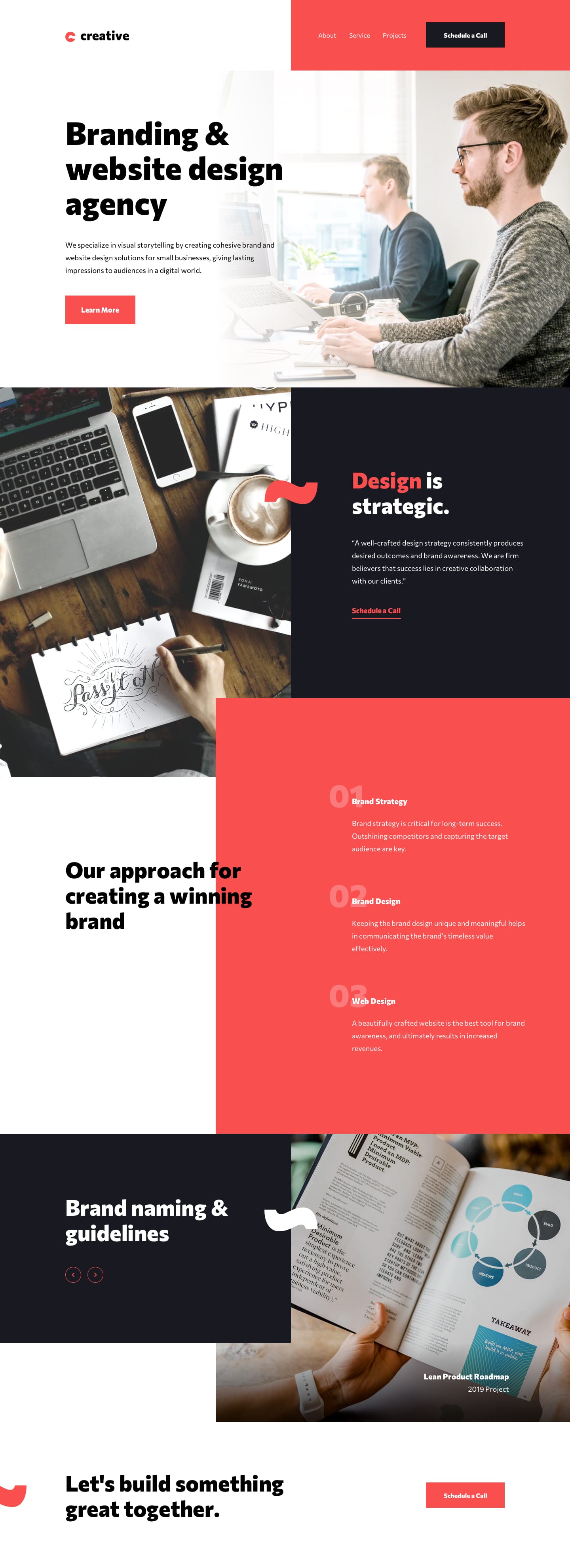 Design preview for Creative agency single-page site coding challenge