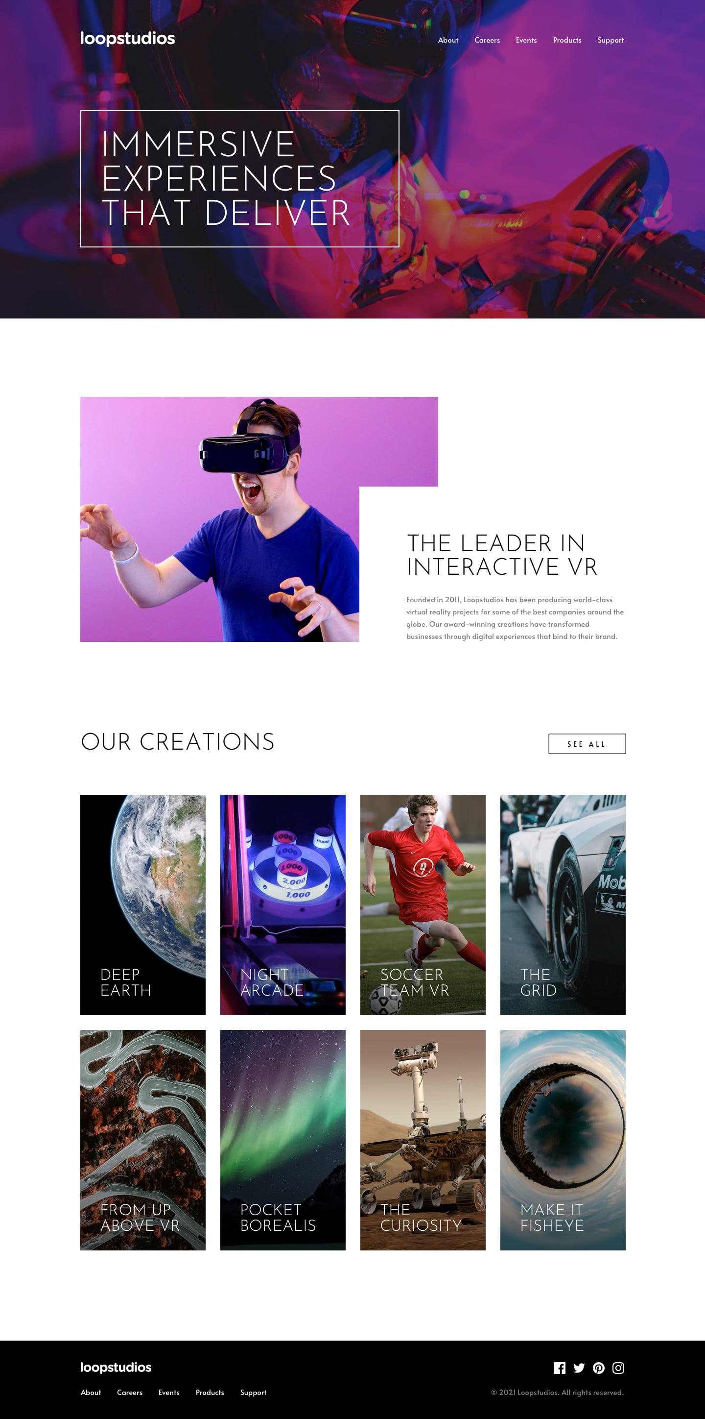 Design preview for Loopstudios landing page coding challenge