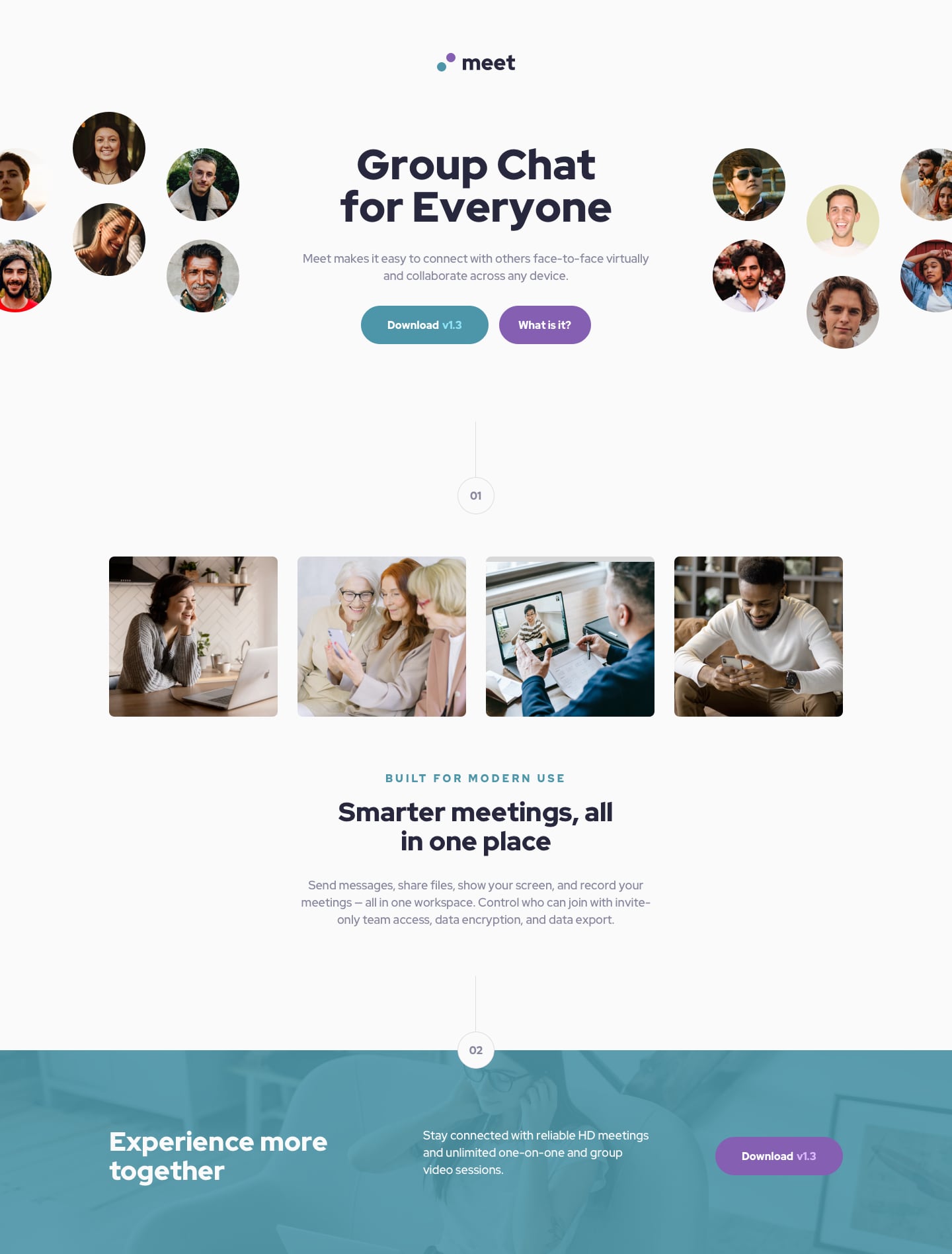 Design preview for Meet landing page coding challenge
