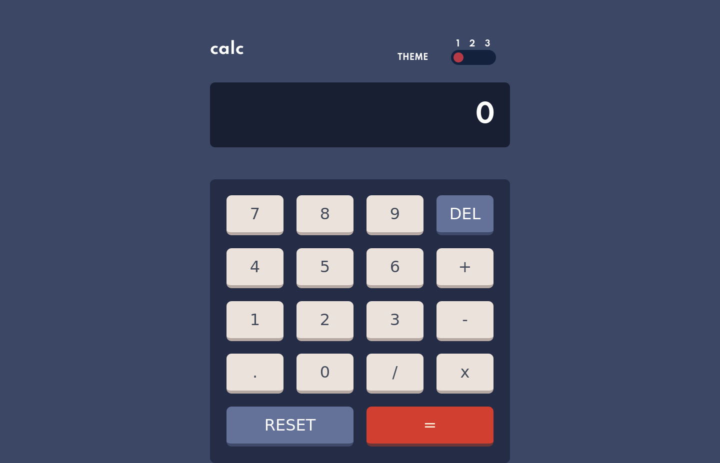 Frontend Mentor | Simple calculator webapp, using JavaScript, CSS and HTML  coding challenge solution