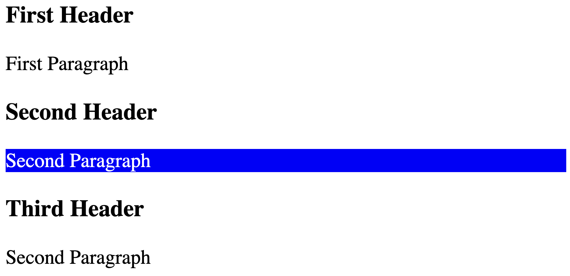 Example of targeting and style elements with the "nth-of-type" pseudo-class selector.