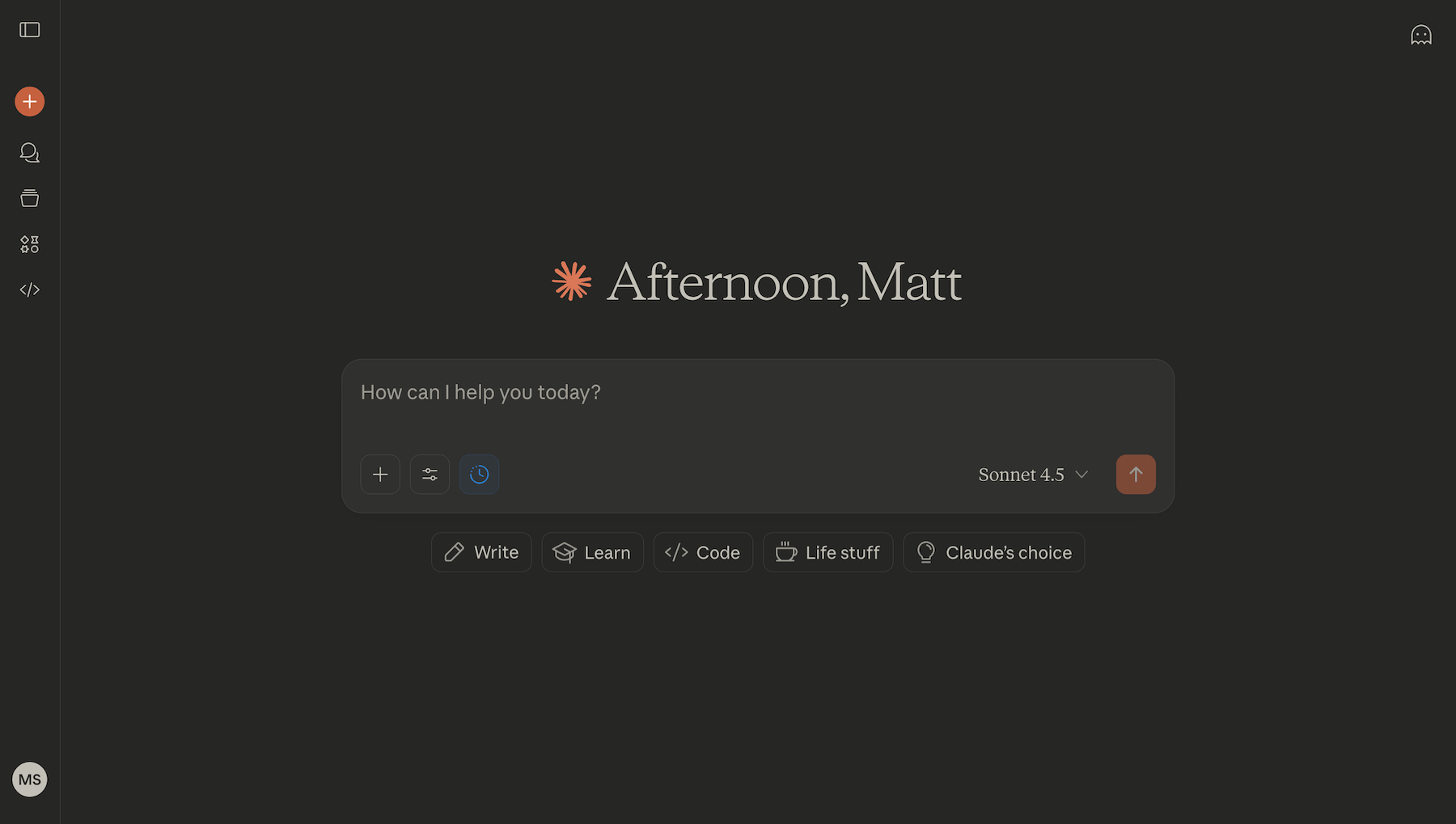 Claude chat interface