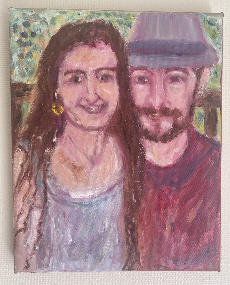 Daniel and Mom — Oil on Canvas, 8x10