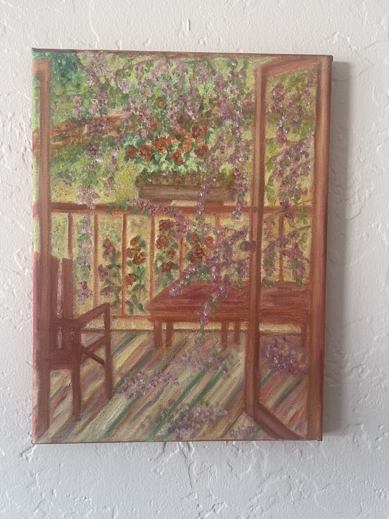 The Garden Patio  — Oil on Canvas, 10”x12”